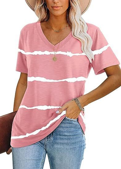 Simple Casual V-neck Short Sleeve