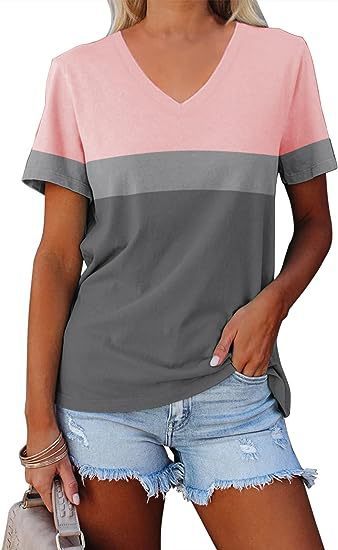 Simple Casual V-neck Short Sleeve