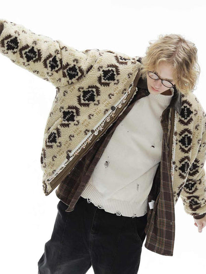 Men's Thick Lamb Wool Jacket With Added Fleece